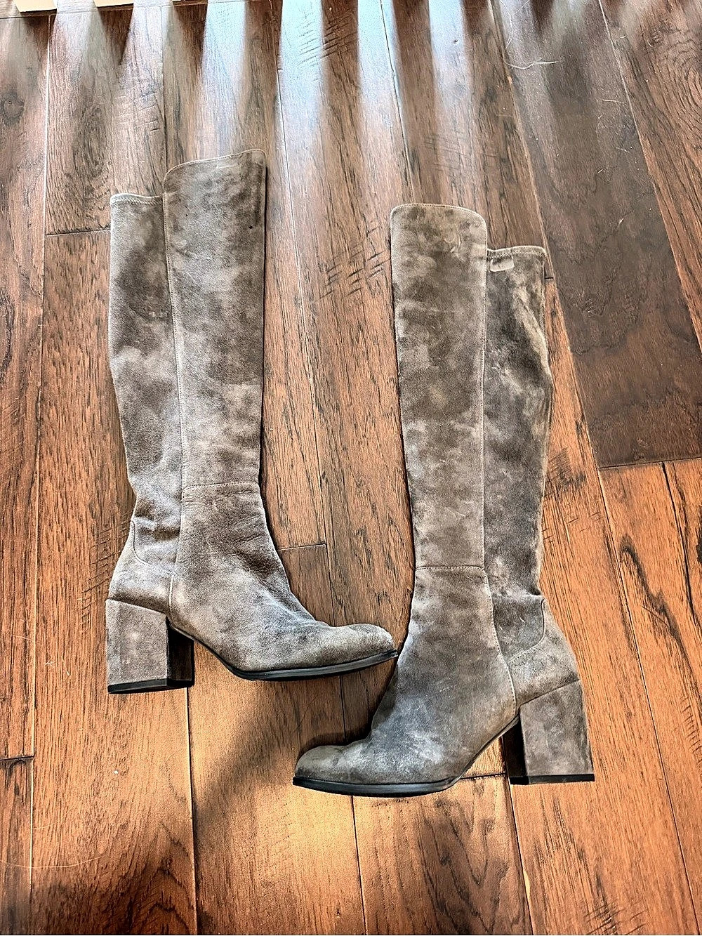 Stuart Weitzman Midland Over-The-Knee Boot Gray Heeled Boots